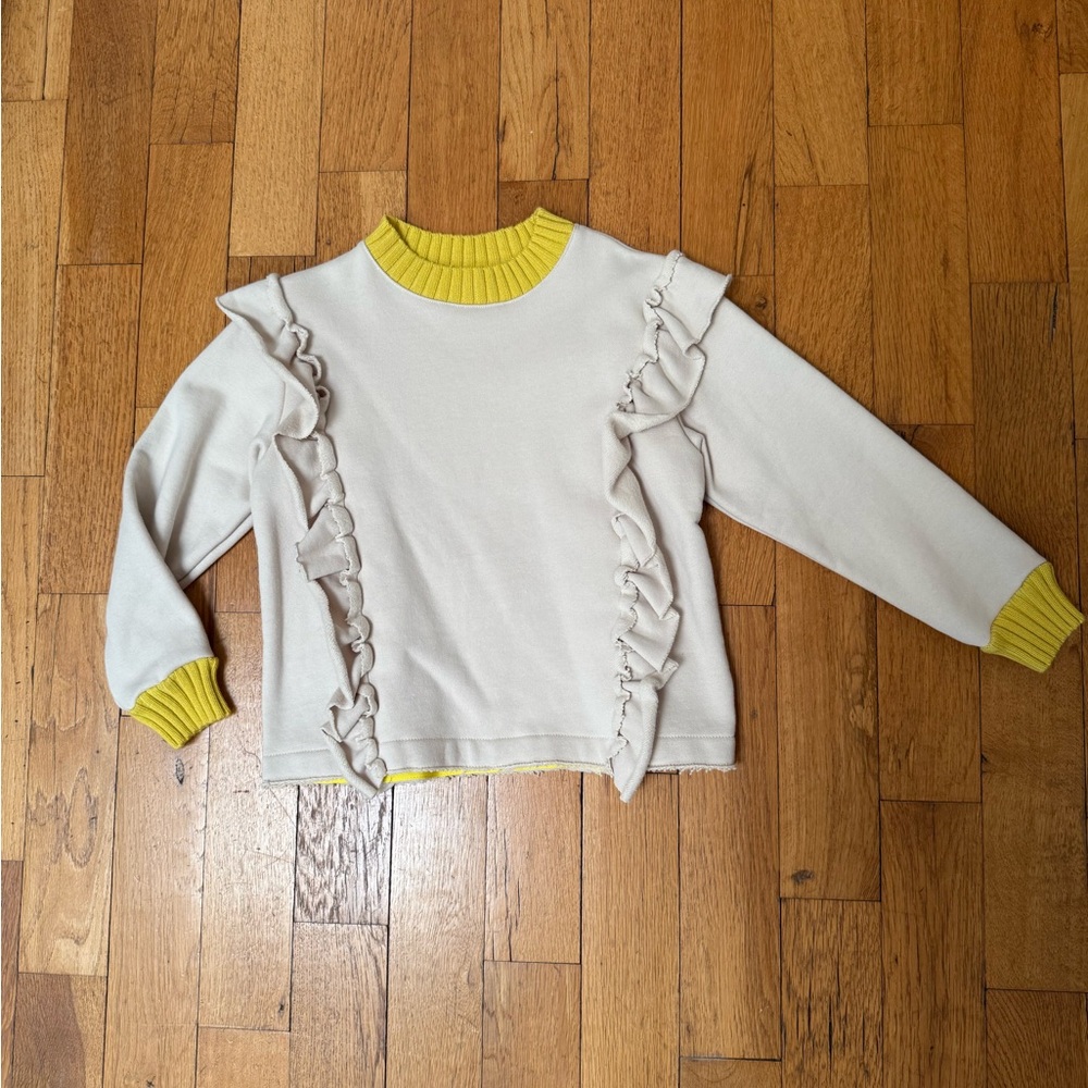 Tia CIBANI girls sz 5/6 ruffle sweatshirt